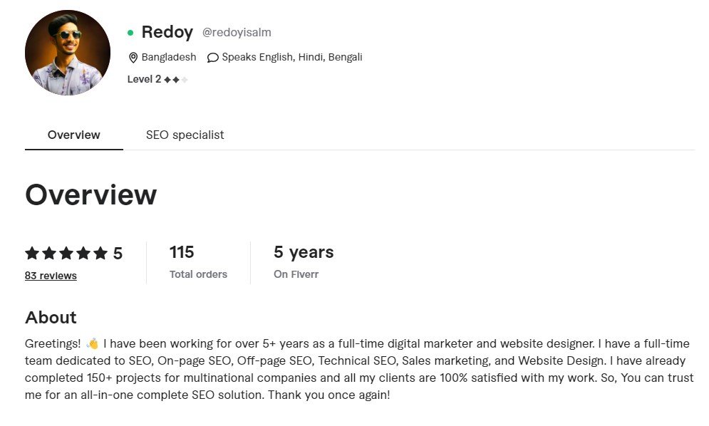 Digital Marketing and SEO Expert Redoy